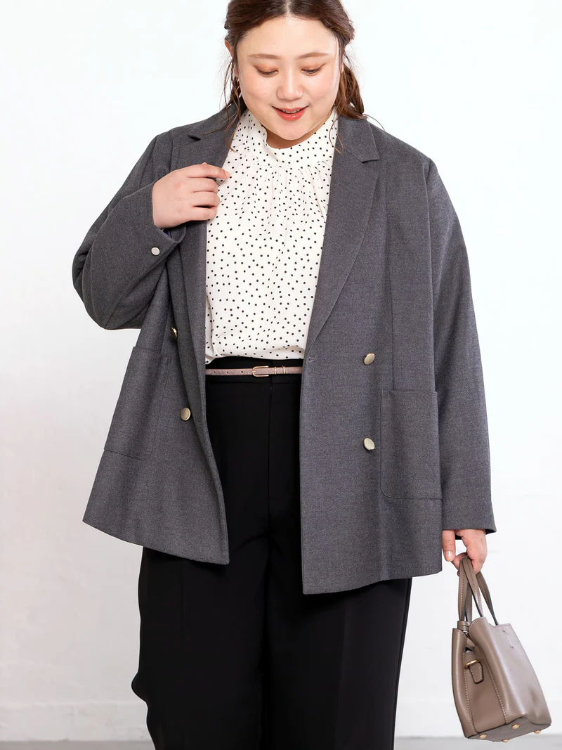CocoChic plus size Polka dot print bowtie blouse