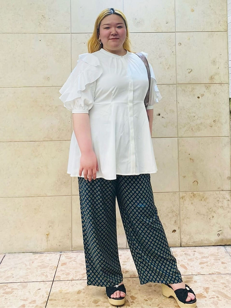 Ruffled frill sleeve tunic from Re-J Japan Plus Size fashion for summer 2025