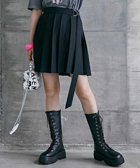GEVS Japanese plus size streetwear pleated skirt