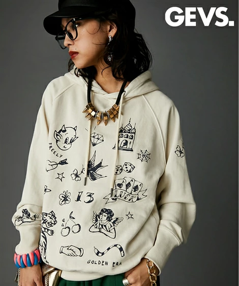 GEVS plus size Japanese streetwear hoodie