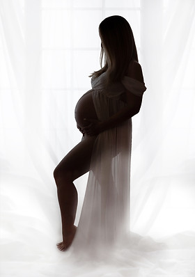 Schwarz weiss bild von eine Schwangere Frau