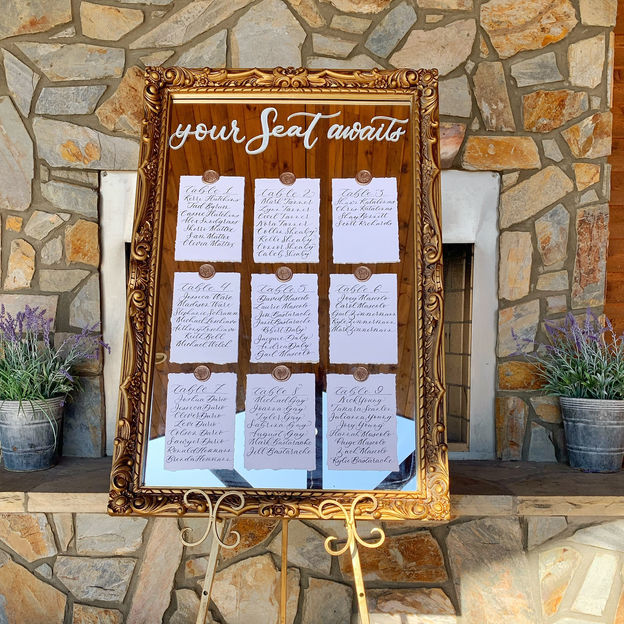 Calligraphy Mirror Seating Chart