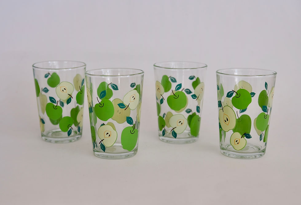 Apple Print Glass Tumblers (Set of4)
