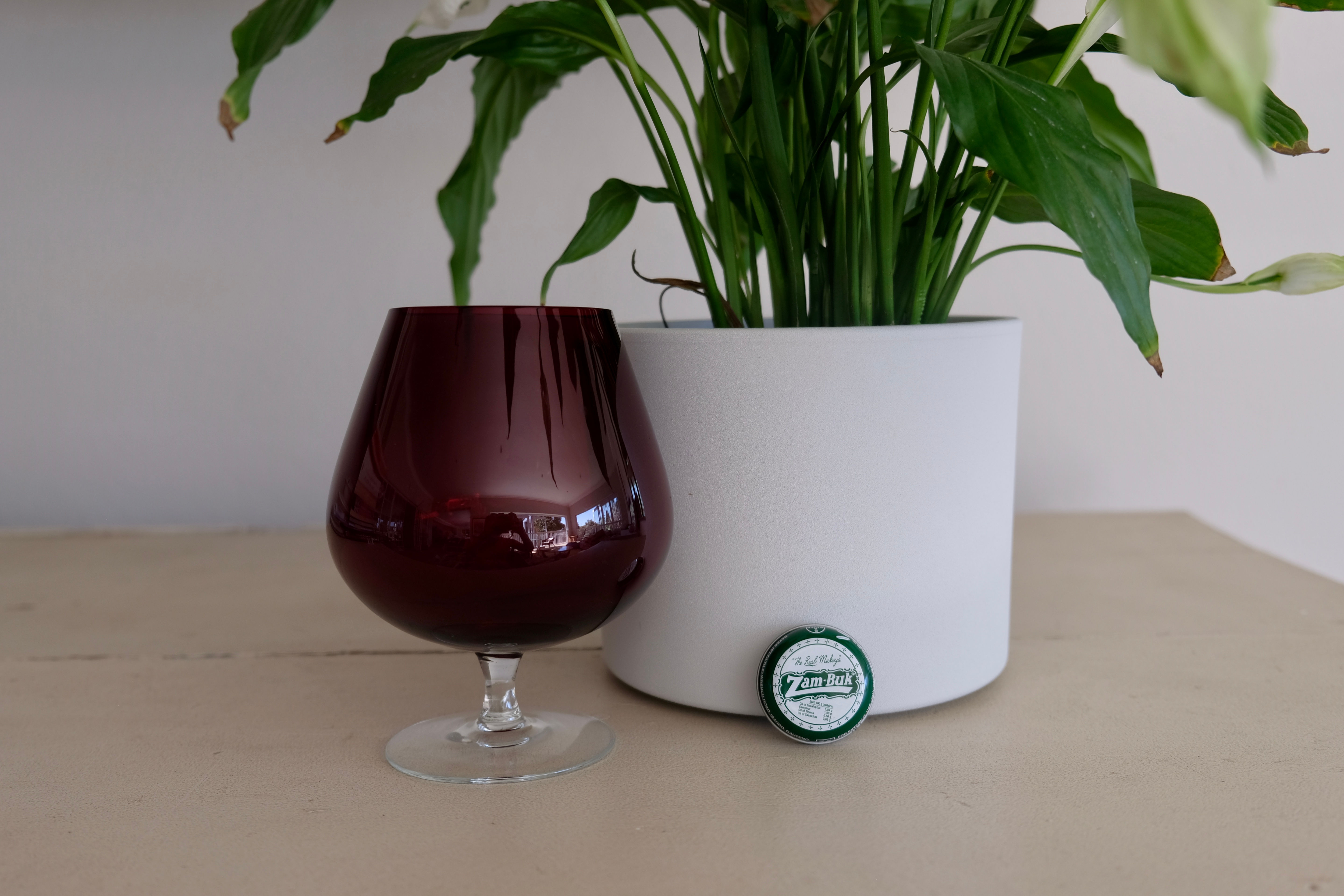 Vintage Glass Goblet Vase