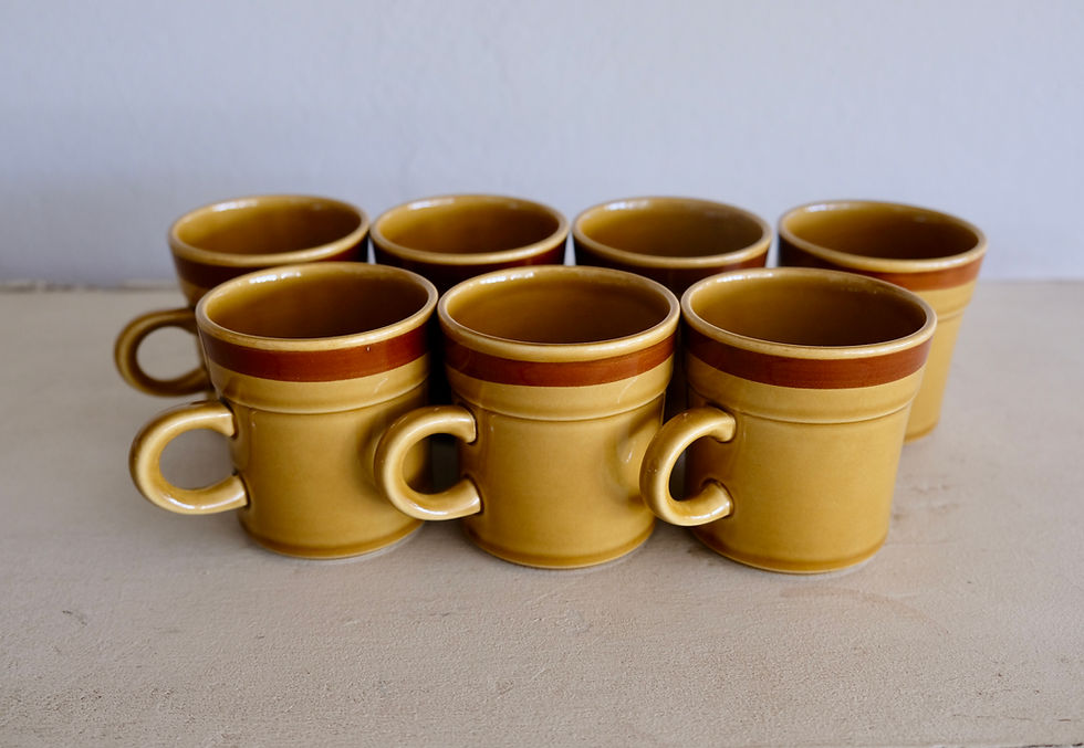Thumbnail: Japanese Crest-Stone Mugs & Creamer (Set)