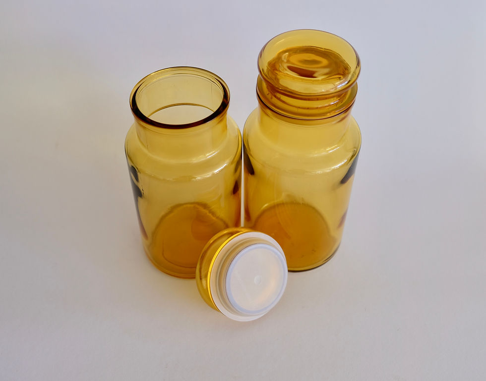 Thumbnail: Italian Amber Glass Storage Pots