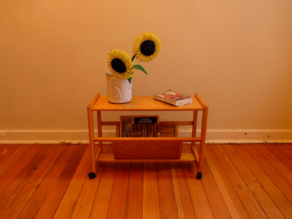 Thumbnail: Oak Magazine Rack & Side Table