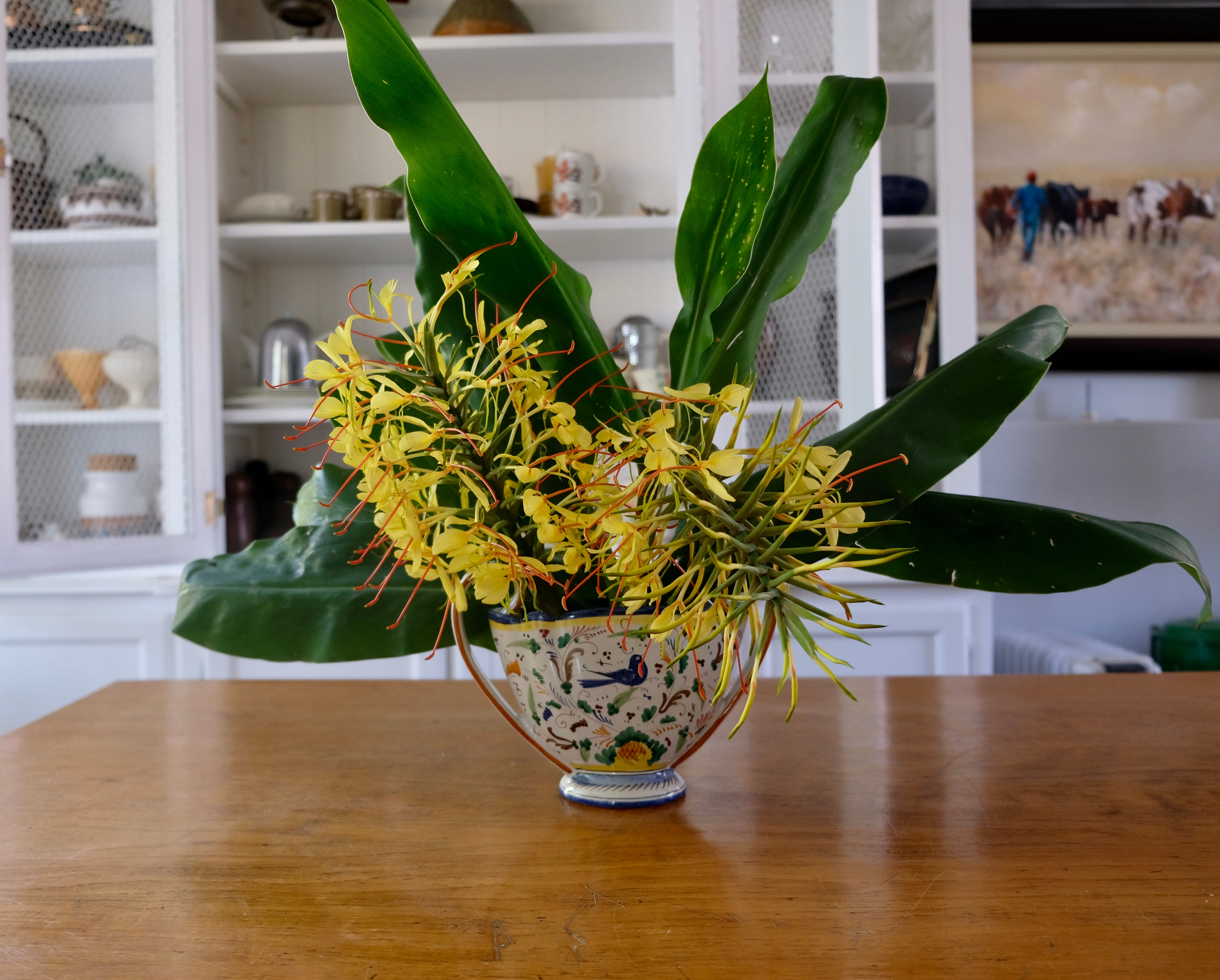 Hand Painted Italian Boat Vase