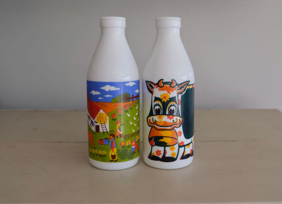 Thumbnail: Italian Egizia Milk Bottles (Pair)