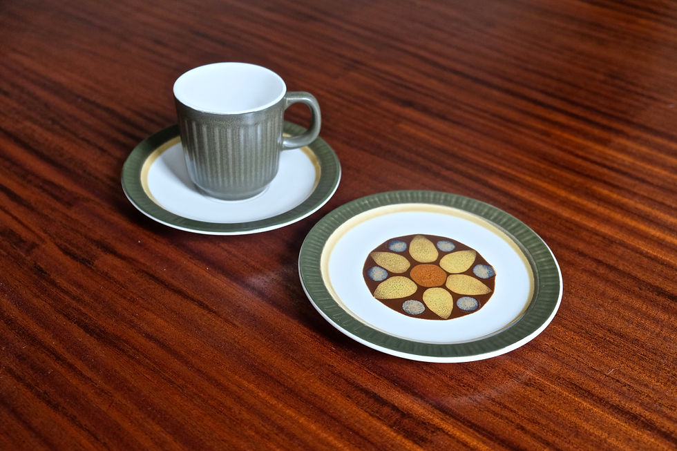 Thumbnail: Japanese Stoneware Cups, Saucers and Cake Plates
