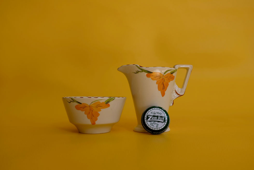 Thumbnail: Burleigh Ware Creamer and Sugar Bowl (Set)