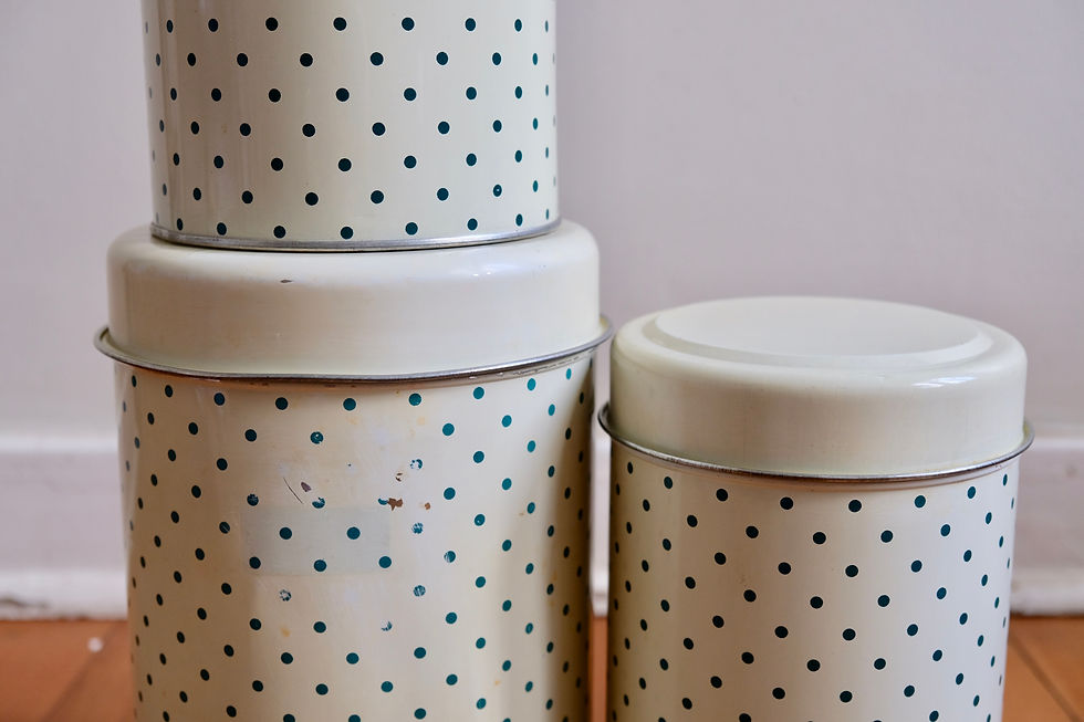 Thumbnail: Vintage Polka Dot Tins (Set of Three)