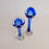 Thumbnail: Vintage Blue Art Glass Bud Vases (Pair)