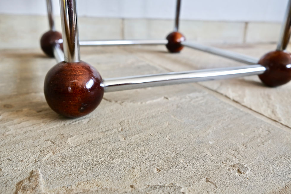 Thumbnail: 1970s Chrome and Glass Atomic Style Side Table