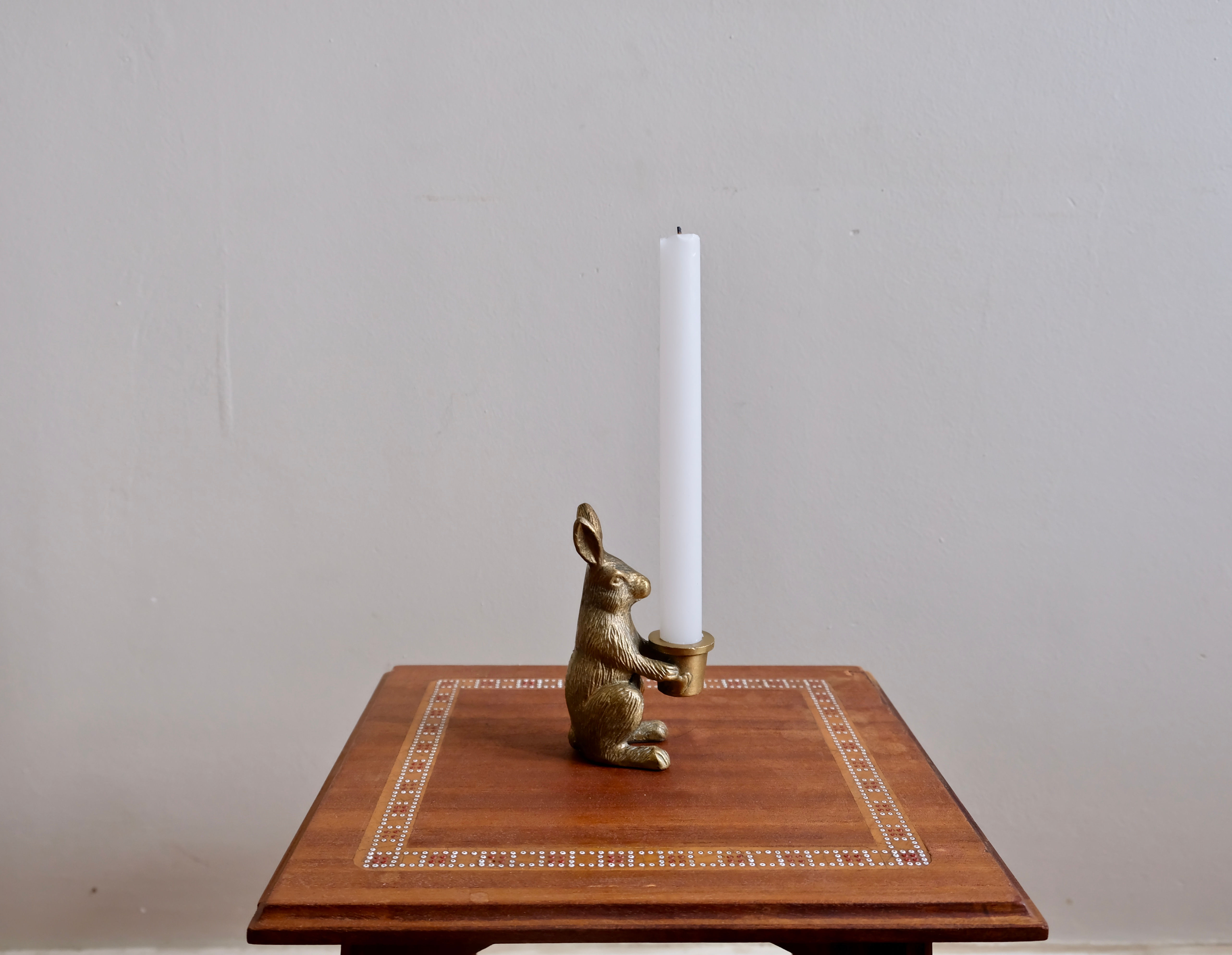 Brass Rabbit Candle Holder