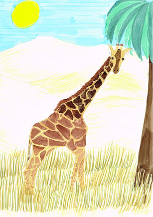 Dessine-moi une girafe dans la savane