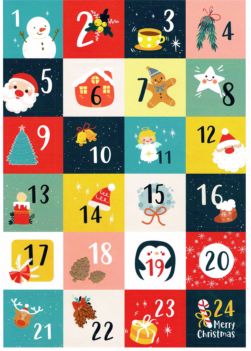 Autocollant calendrier de l'avent