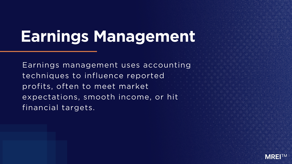 Earnings Management: Definition, Techniques and Risks