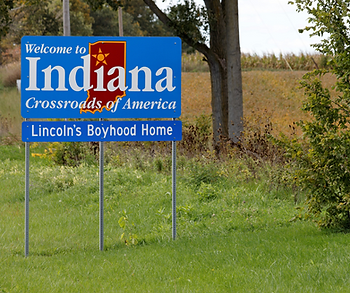 Welcome to Indiana sign. Image credit: wellesenterprises from Getty Images