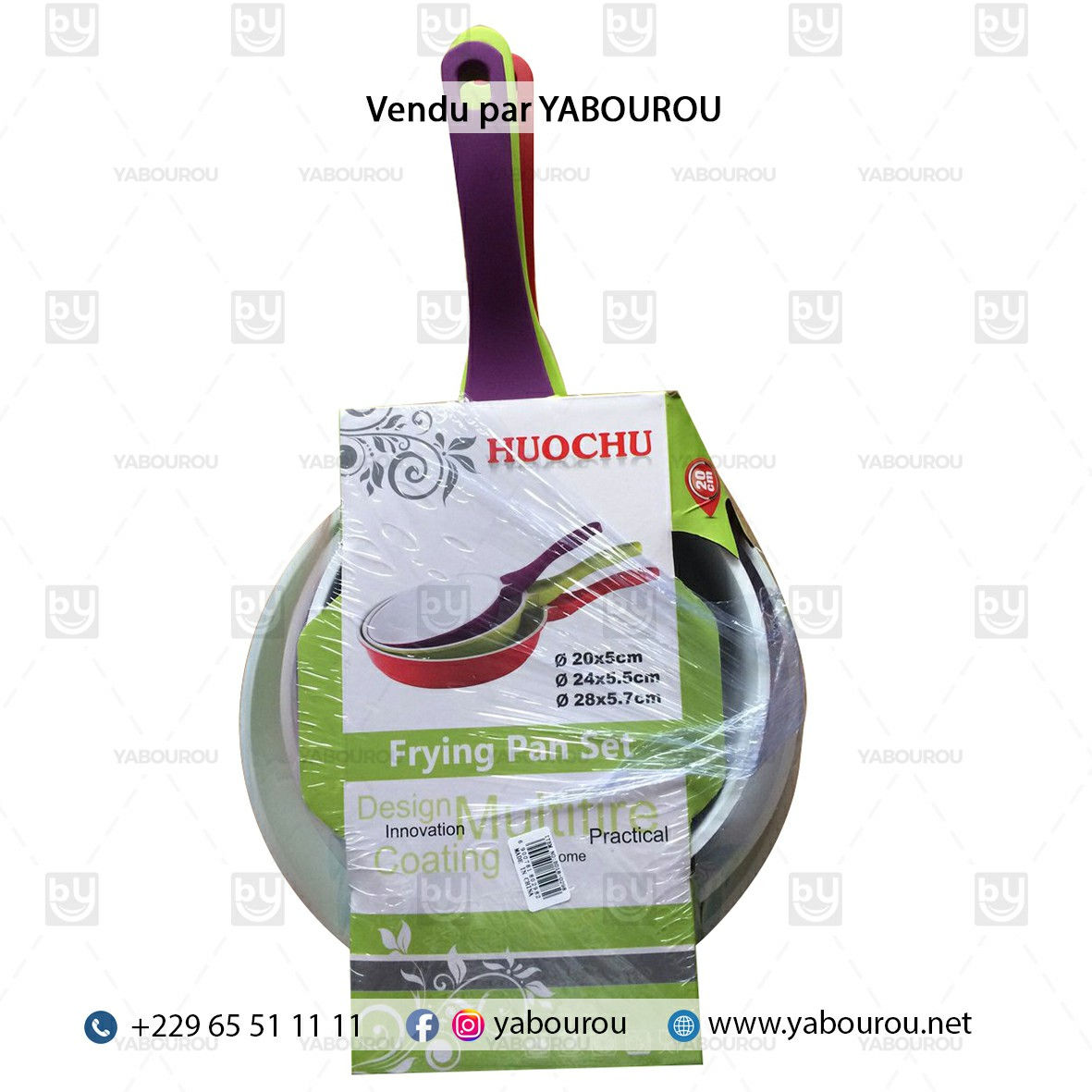 POELES ANTI-ADHESIVE HUOCHU SERIE DE 3