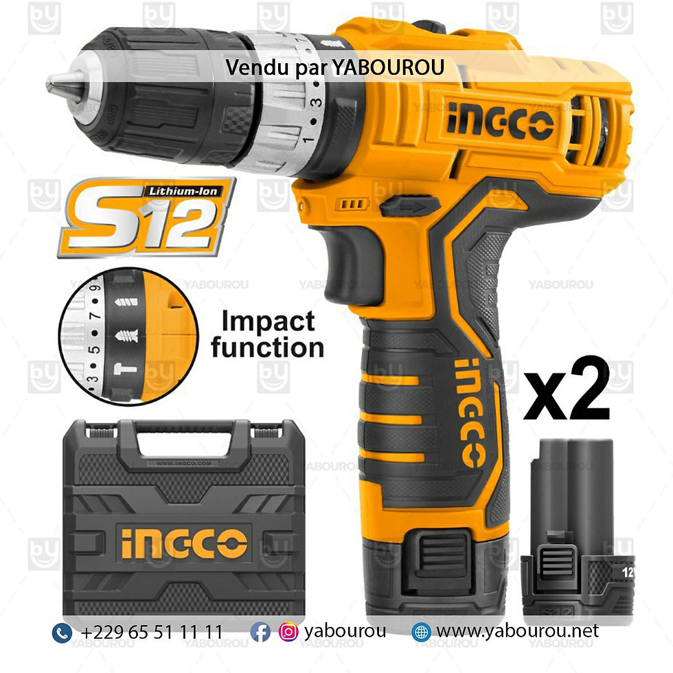 PERCEUSE A 2 BATTERIES LI-ION + CAISSE 12V CIDLI1232