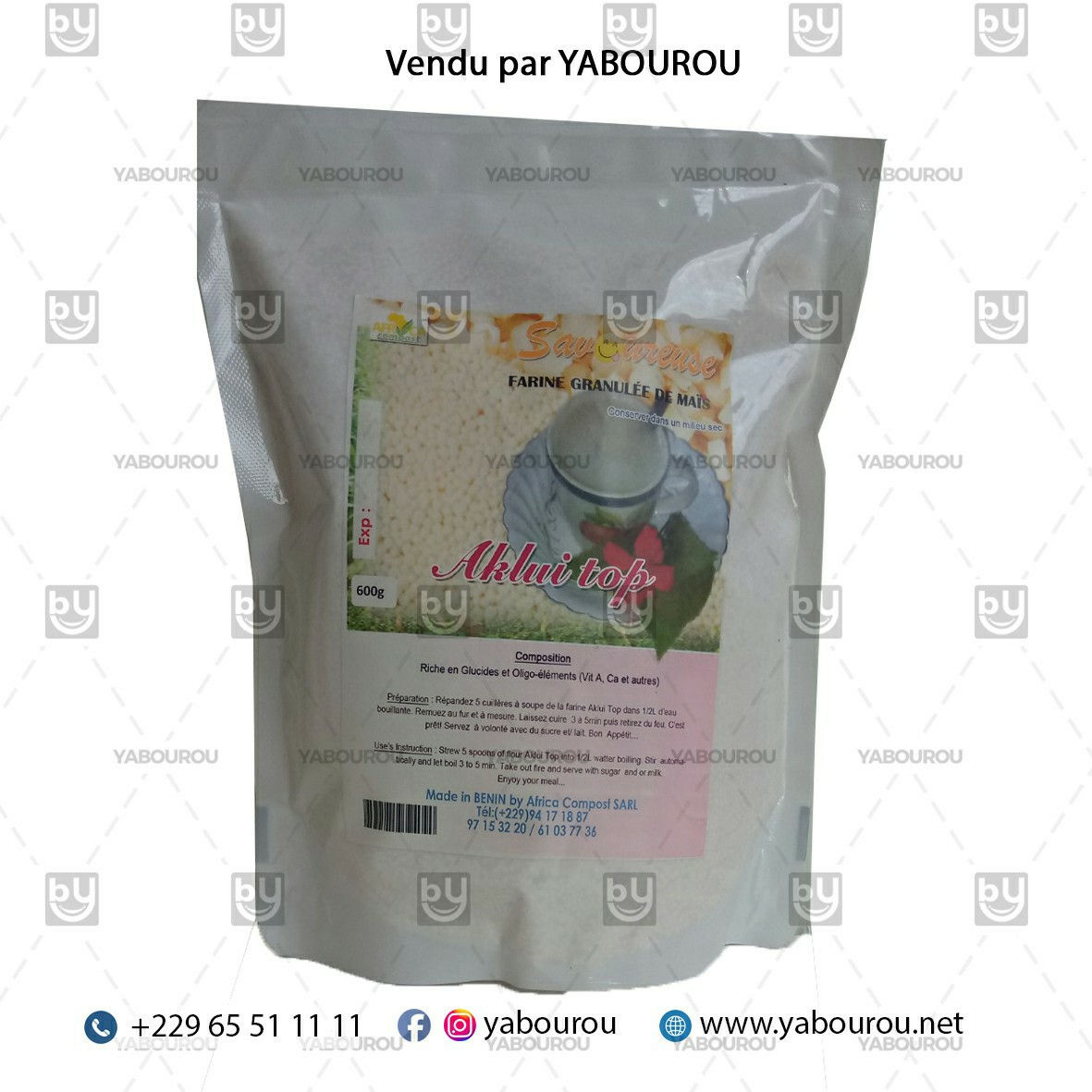 FARINE GRANULEE DE MAIS AKLUI TOP 600G