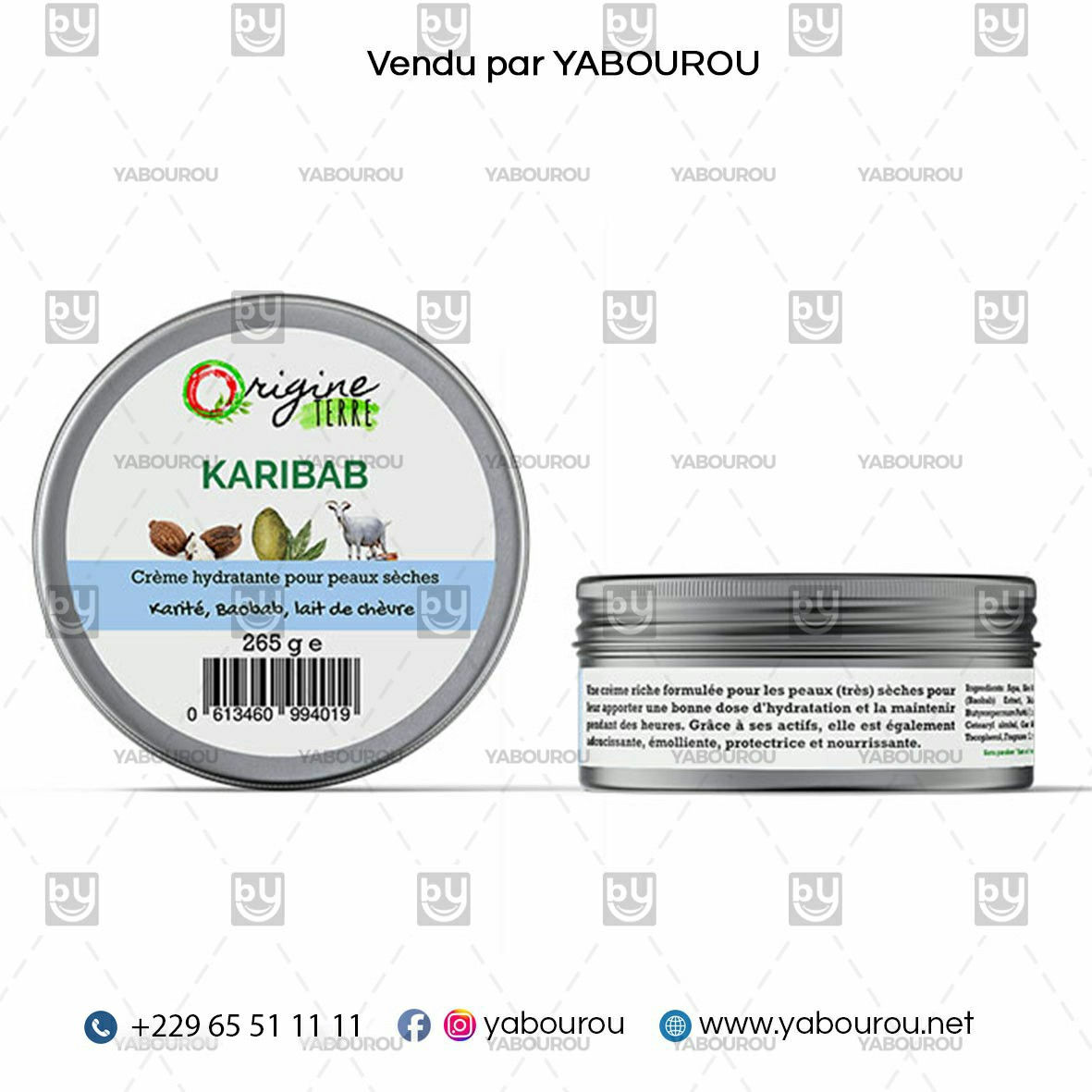 KARIBAB ,CREME HYDTRATANTE POUR PEAUX SECHES