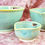 Thumbnail: Mixing Bowl Set with porcelain clay body and sea spray glaze