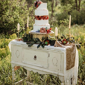 vintage, ivory buffet perfect for event sign in or cake table