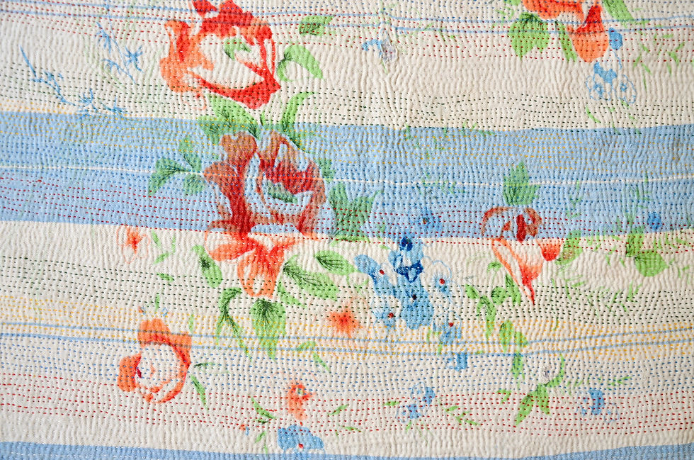 Thumbnail: Floral Handstitched Ralli Quilt - Pakistan