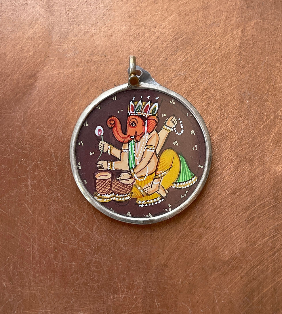 Thumbnail: Hand Painted Ganesha Pendants