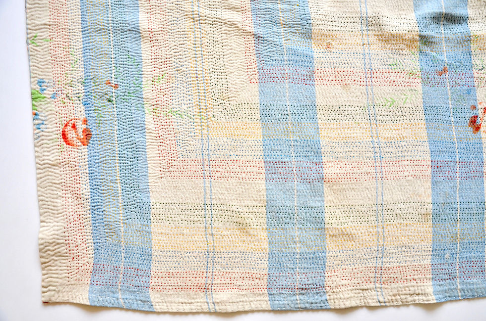 Thumbnail: Floral Handstitched Ralli Quilt - Pakistan