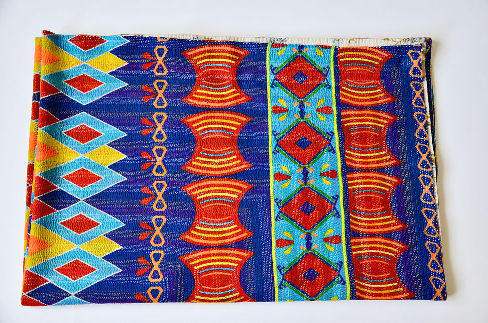Thumbnail: Finely Stitched Neon Abstract 20th Century Ralli -Pakistan