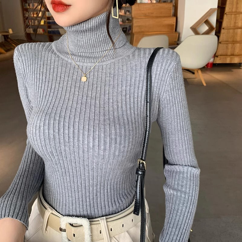 Thumbnail: 2026 Casual Slim Knitted Pullover Autumn Winter Thick Turtleneck Sweater Base Sw