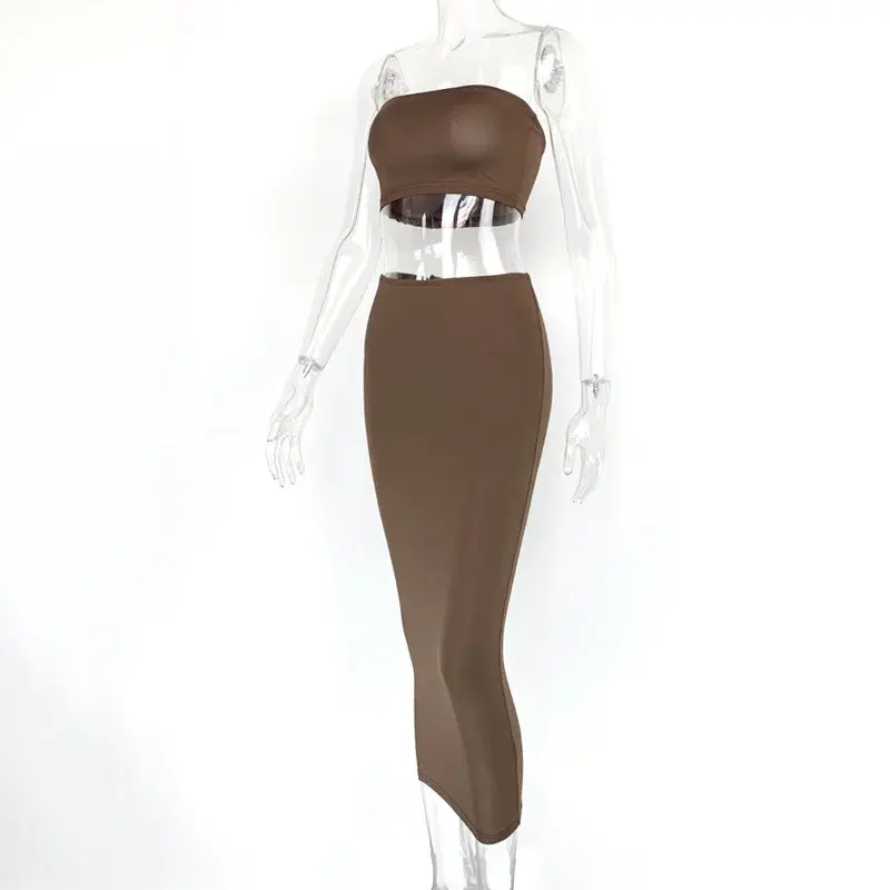 Thumbnail: 2022 New European American Cross-border Women's Clothing Set Sexy Wrap Chest Bar