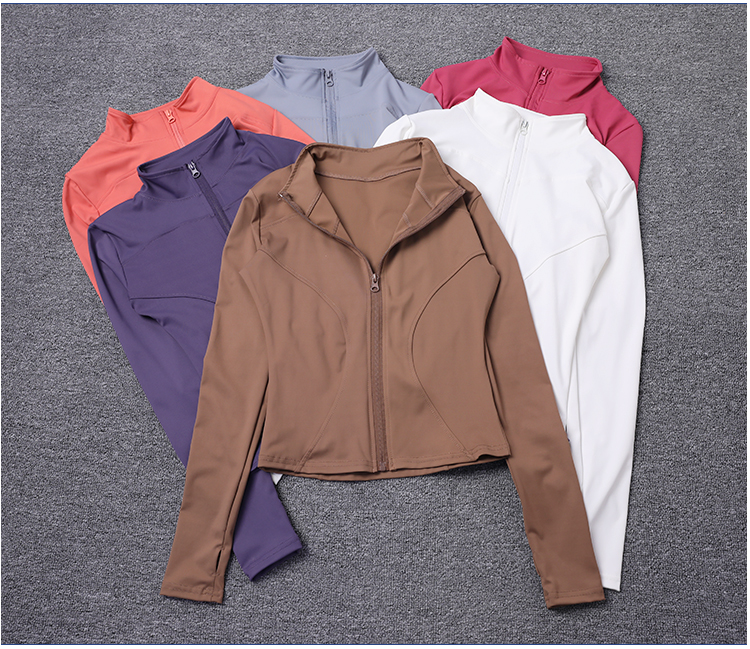 Thumbnail: Women Sport Jacket Long Sleeve Shirt Workout Coat Gym Training Clothing Yoga Spo