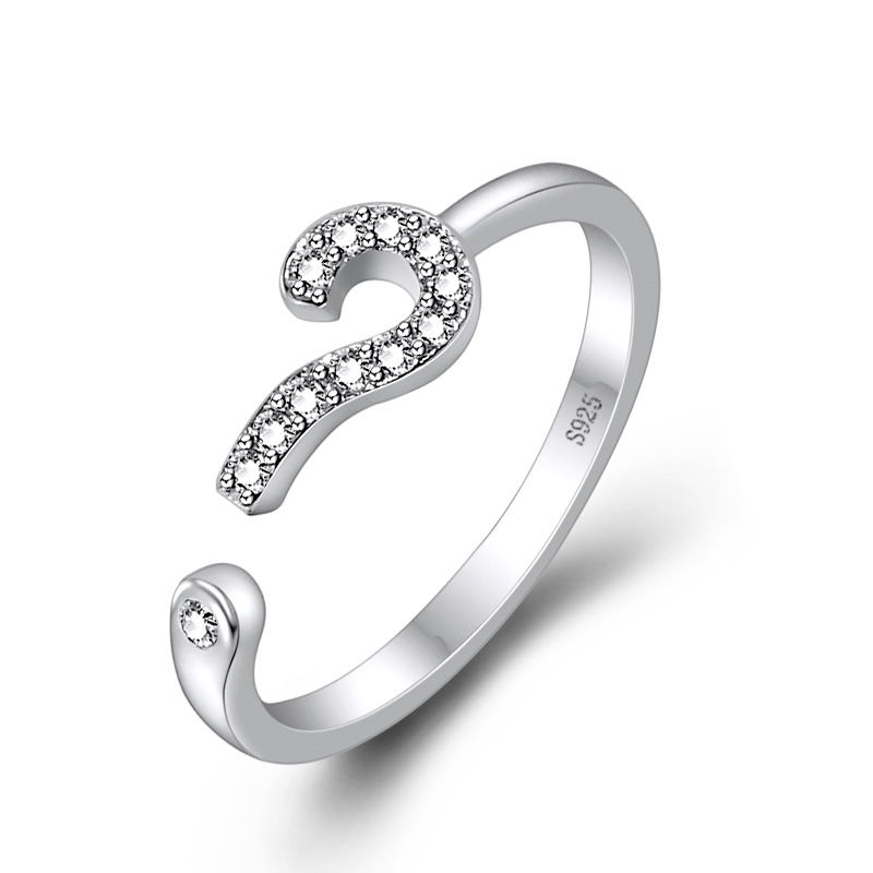 Thumbnail: Hot 925 Sterling Silver Ring AAA Zircon Adjustable Simplicity Fashion Exquisite 