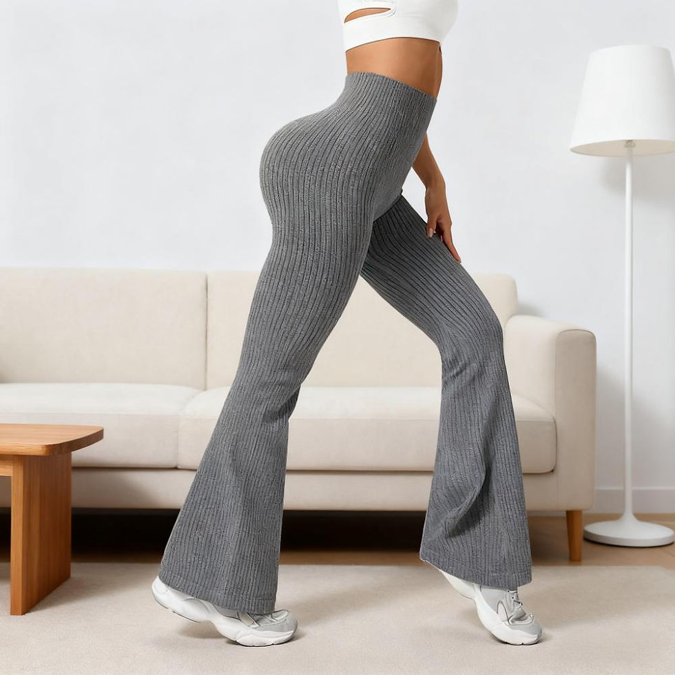 Thumbnail: Seamless High-Waisted Flare Pants Autumn Winter Women Trousers Yoga Clothes Stre