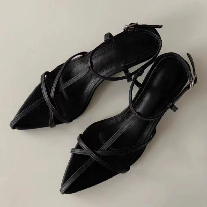 Thumbnail: Women Sandal Summer New Fashion Narrow Band Ladies Gladiator Shoes Thin Low Heel