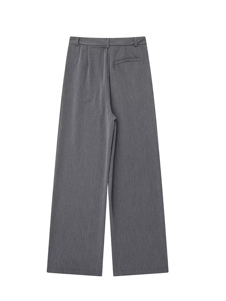 Thumbnail: Willshela Women Fashion Solid Front Zipper Straight Pants Vintage High Waist Ful