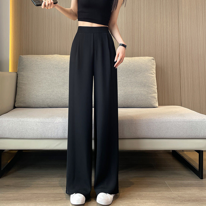 Thumbnail: High Waist Wide Leg Pants Women's Loose Casual Straight Cut Nine Point Long Trou