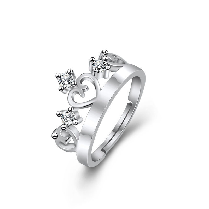 Thumbnail: Hot 925 Sterling Silver Ring AAA Zircon Adjustable Simplicity Fashion Exquisite 