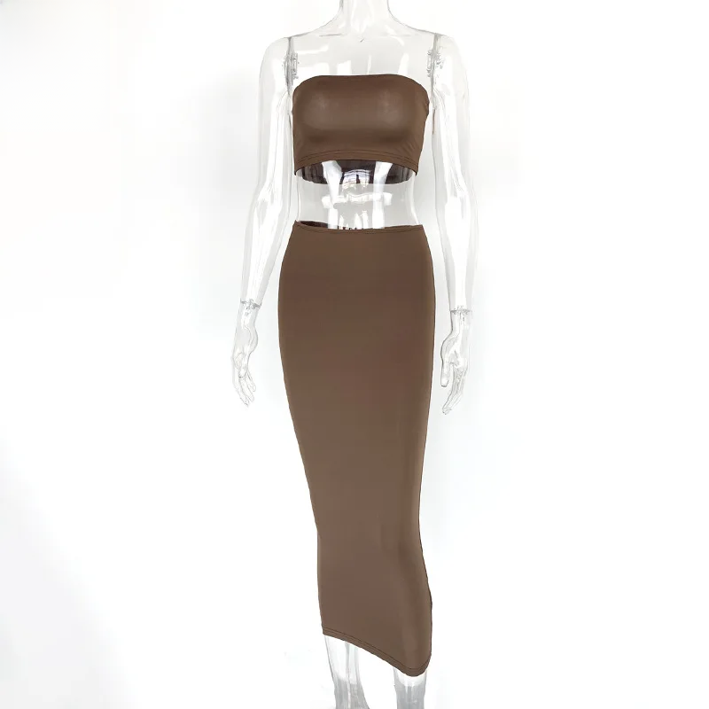 Thumbnail: 2022 New European American Cross-border Women's Clothing Set Sexy Wrap Chest Bar