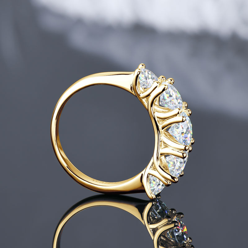 Thumbnail: IOGOU 3.6ctw. D Moissanite Wedding Rings for Women 18k Gold Plated 925 Silver Pr