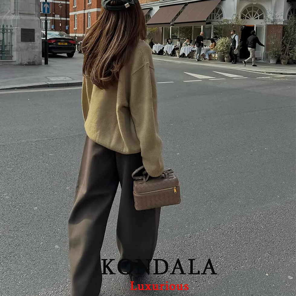 Thumbnail: KONDALA Casual Chic Wide Leg Pants Women Office Lady Pockets Pleated Long Trouse