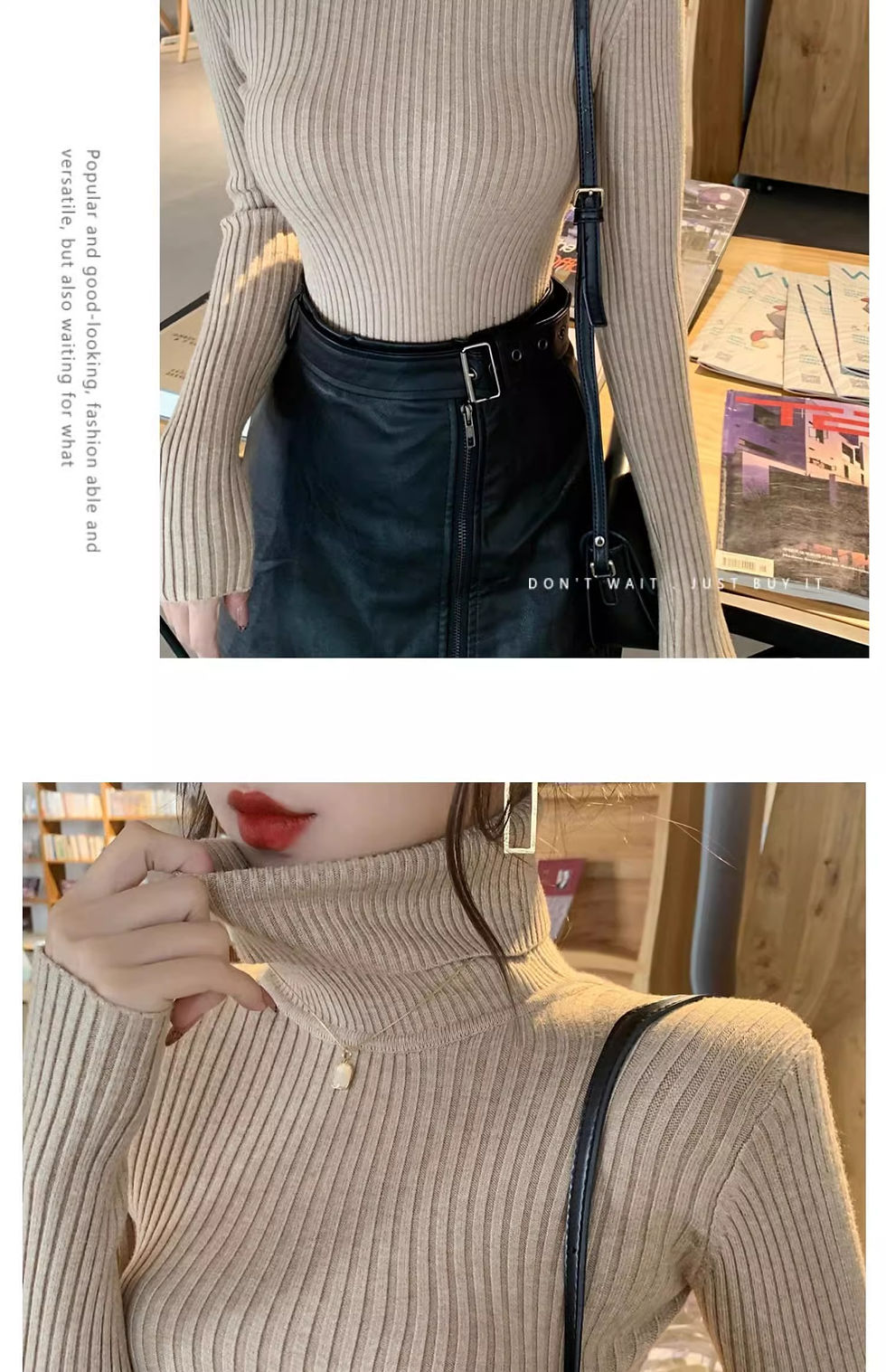 Thumbnail: 2026 Casual Slim Knitted Pullover Autumn Winter Thick Turtleneck Sweater Base Sw
