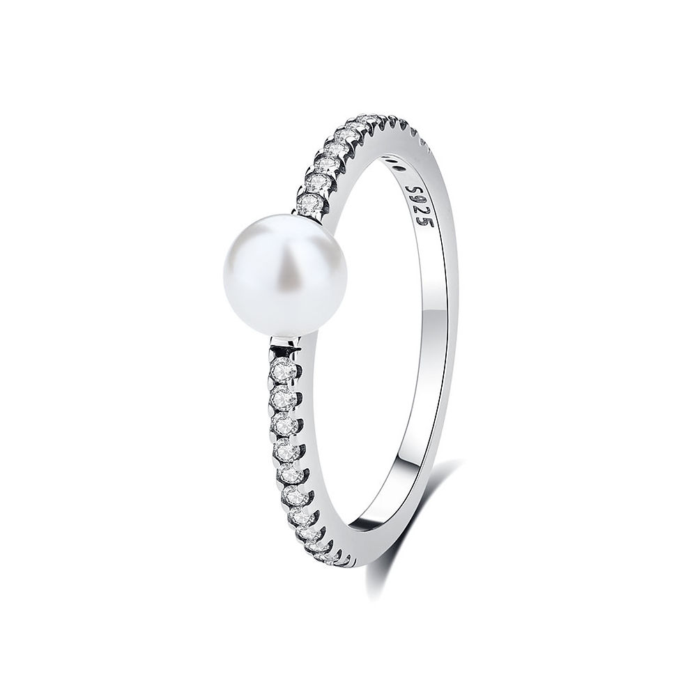 Thumbnail: Original 925 Sterling Silver Ring Love Heart Pave CZ Crystal Stackable Rings For
