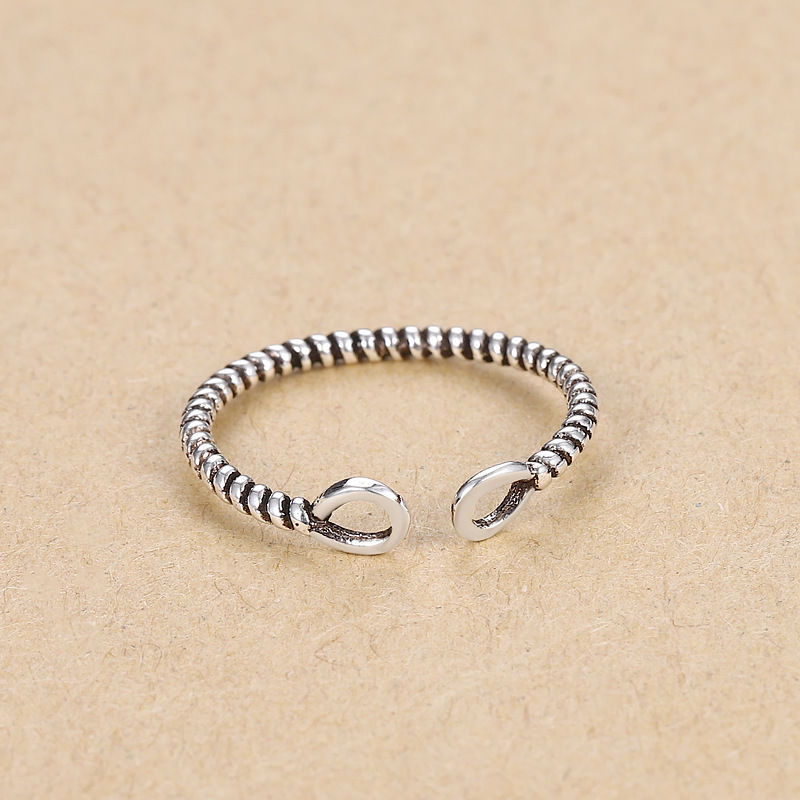 Thumbnail: Hot 925 Sterling Silver Ring AAA Zircon Adjustable Simplicity Fashion Exquisite 