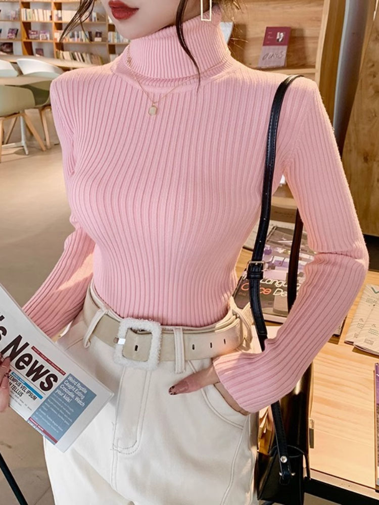 Thumbnail: 2026 Casual Slim Knitted Pullover Autumn Winter Thick Turtleneck Sweater Base Sw