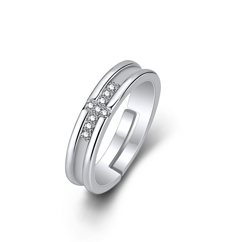 Thumbnail: Hot 925 Sterling Silver Ring AAA Zircon Adjustable Simplicity Fashion Exquisite 